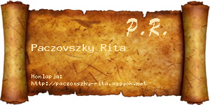 Paczovszky Rita névjegykártya