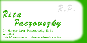 rita paczovszky business card